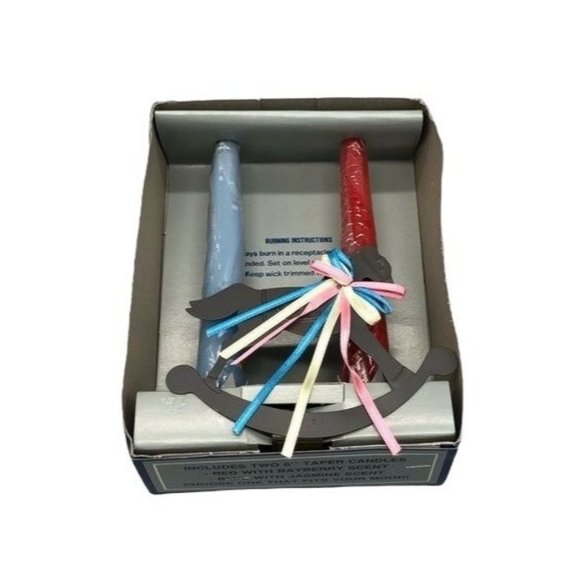 vintage Jasco Country Silhouette Candleholder Candles rocking horse red READ - Picture 1 of 6